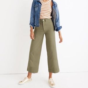 NWOT Madewell Emmett Velveteen Wide Leg Crop Pants